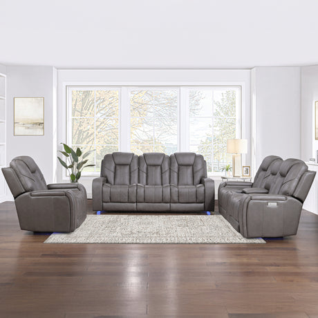 Daniel 3-Piece Triple Power Leather Reclining Home Theater Set from Steve Silver - Luna Furniture
