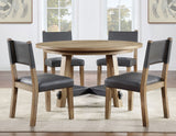 Aubrey 54″ Round Dining Table, Driftwood with Black Stretchers from Steve Silver - Luna Furniture