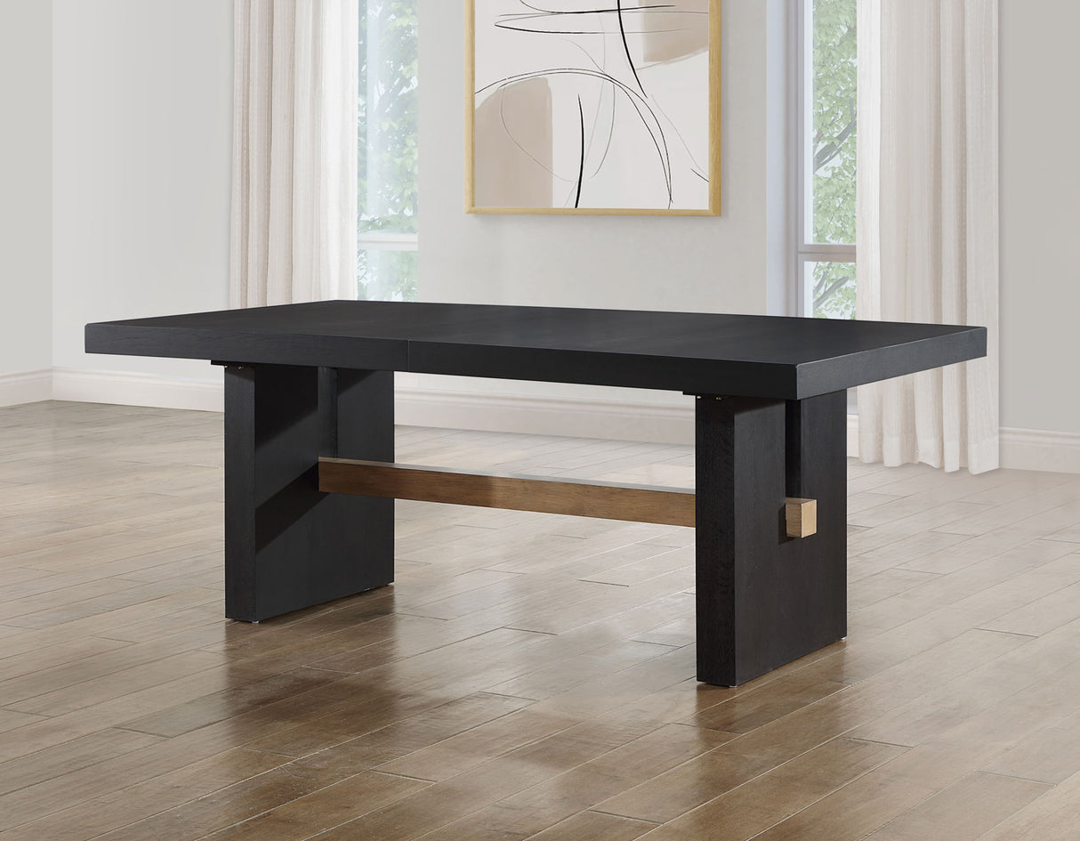 Aubrey Black Extendable Dining Table w/18-inch Leaf from Steve Silver - Luna Furniture