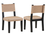 Aubrey Side Chair, Camel Vegan Leather with Black wood finish from Steve Silver - Luna Furniture