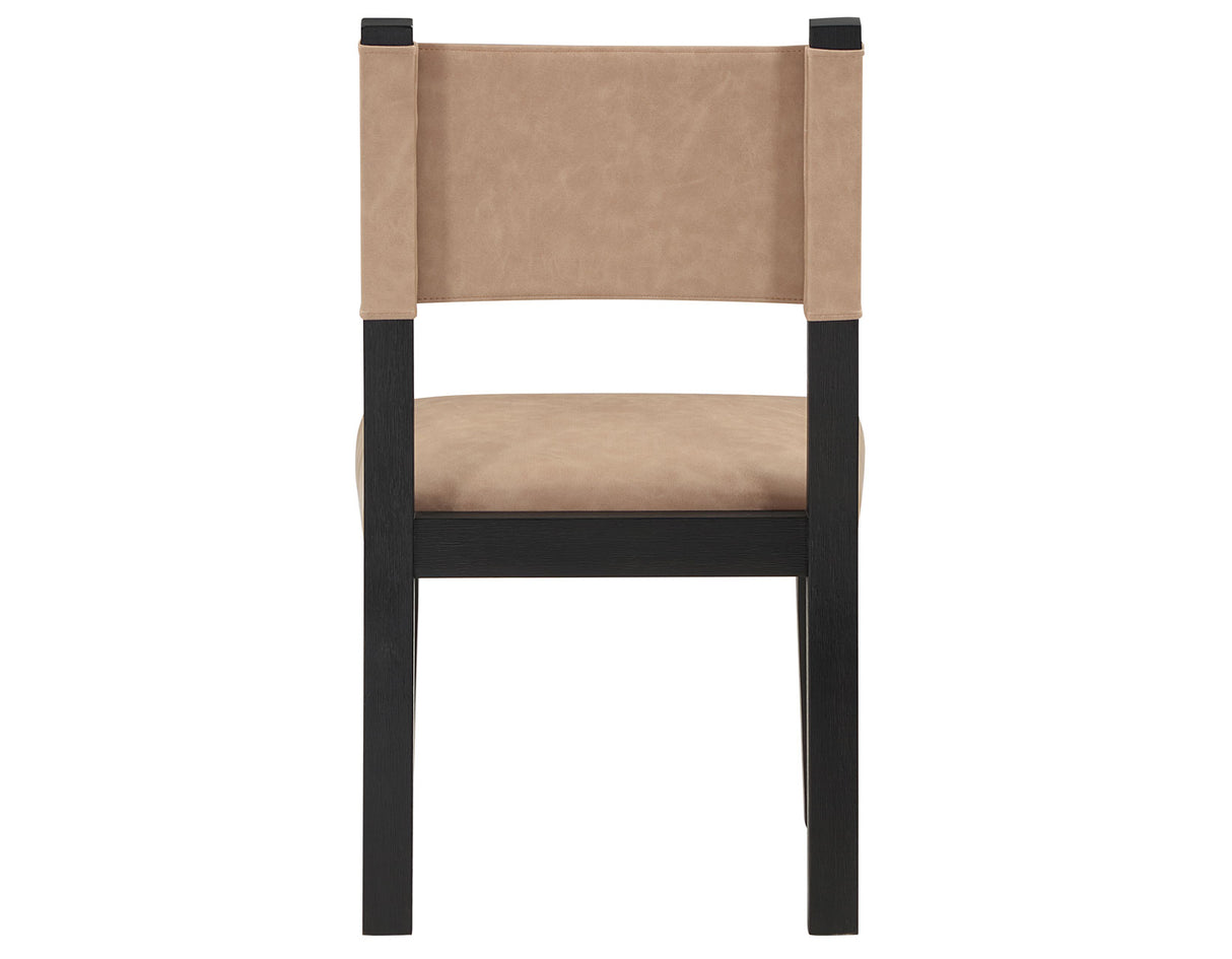 Aubrey Side Chair, Camel Vegan Leather with Black wood finish from Steve Silver - Luna Furniture