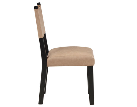 Aubrey Side Chair, Camel Vegan Leather with Black wood finish from Steve Silver - Luna Furniture