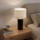 Aura Black Table Lamp with On/Off Switch Black Block Base from Ashcroft Furniture - Luna Furniture