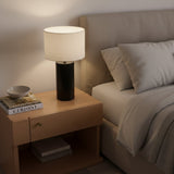 Aura Black Table Lamp with On/Off Switch Black Block Base from Ashcroft Furniture - Luna Furniture