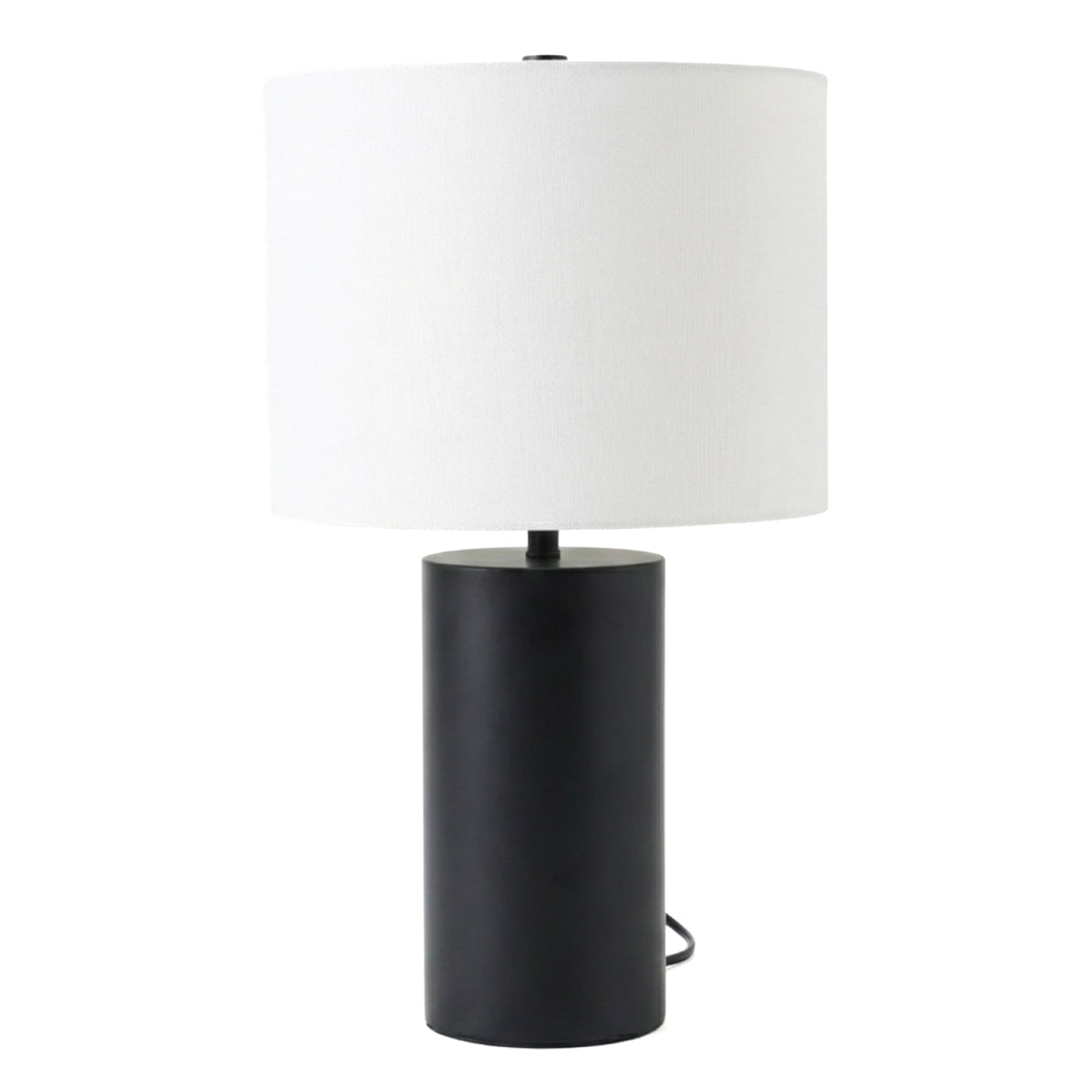 Aura Black Table Lamp with On/Off Switch Black Block Base from Ashcroft Furniture - Luna Furniture