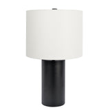 Aura Black Table Lamp with On/Off Switch Black Block Base from Ashcroft Furniture - Luna Furniture