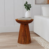 Aureo Wild Honey Round Solid Wood Accent Side Table from Coaster - Luna Furniture