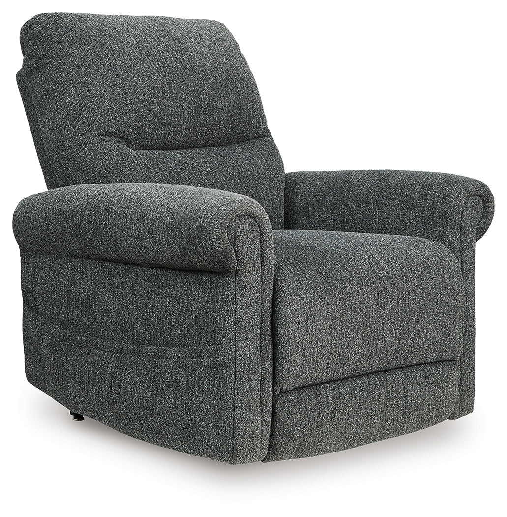 Aureta Charcoal Power Lift Recliner from Ashley - Luna Furniture