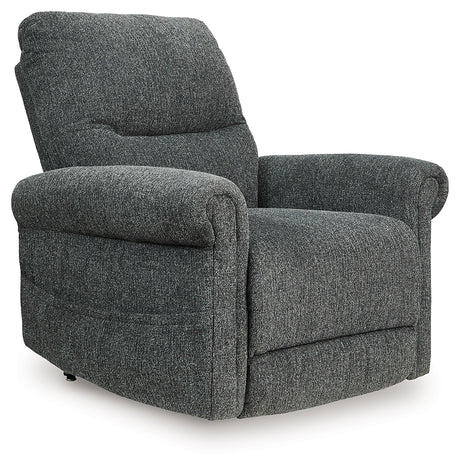 Aureta Charcoal Power Lift Recliner from Ashley - Luna Furniture