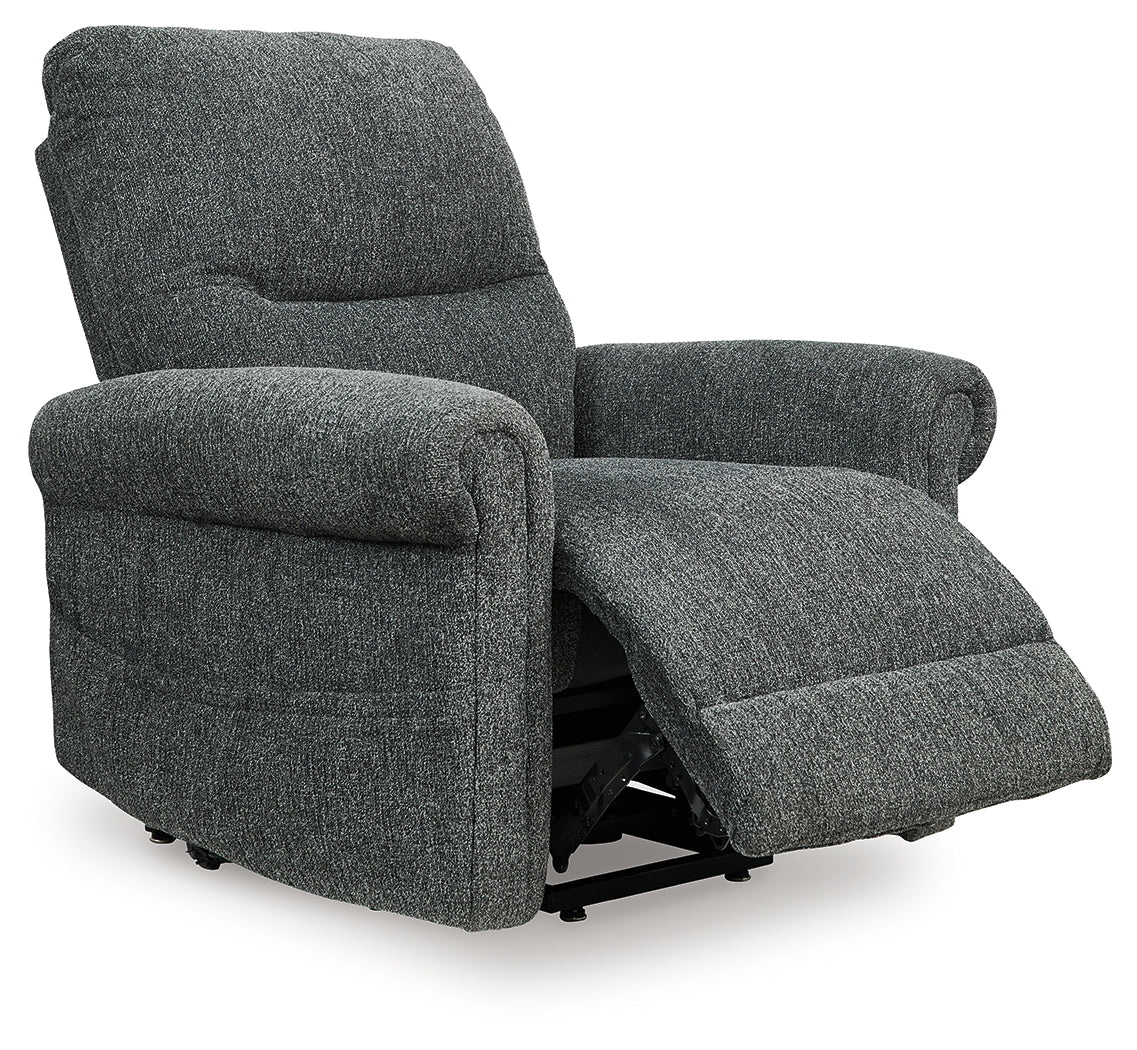 Aureta Charcoal Power Lift Recliner from Ashley - Luna Furniture