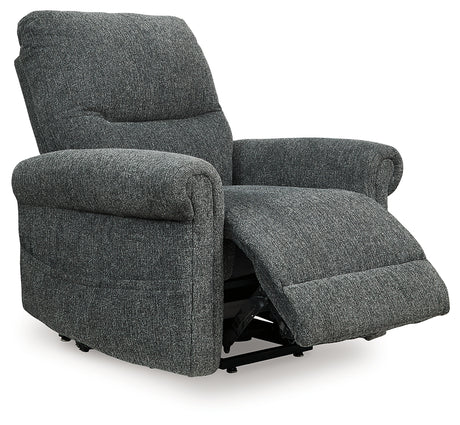 Aureta Charcoal Power Lift Recliner from Ashley - Luna Furniture