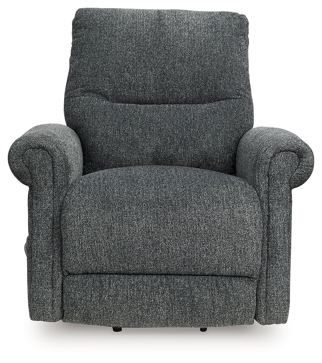 Aureta Charcoal Power Lift Recliner from Ashley - Luna Furniture