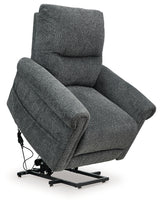 Aureta Charcoal Power Lift Recliner from Ashley - Luna Furniture