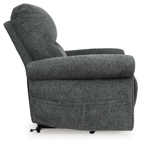 Aureta Charcoal Power Lift Recliner from Ashley - Luna Furniture