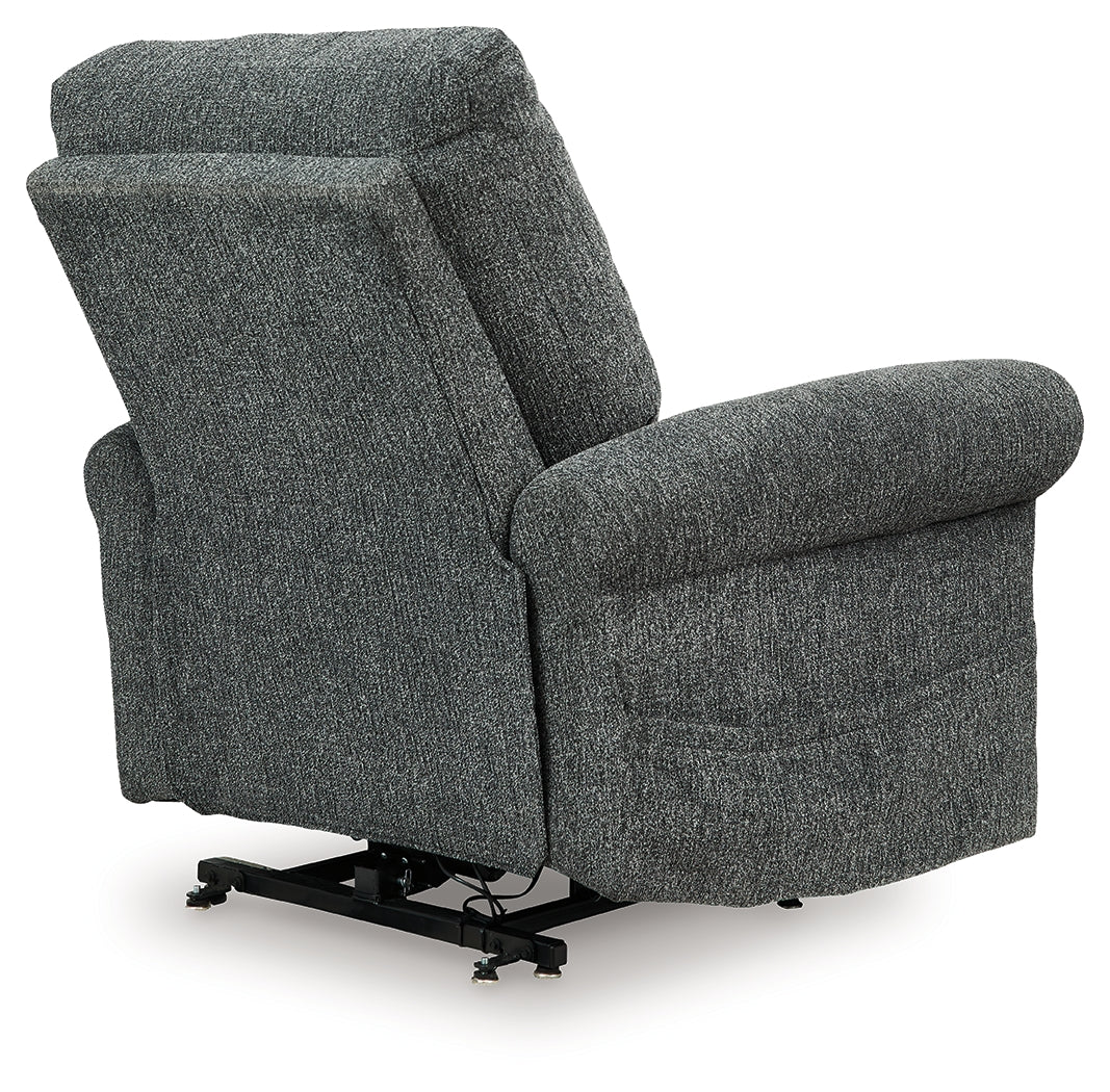 Aureta Charcoal Power Lift Recliner from Ashley - Luna Furniture