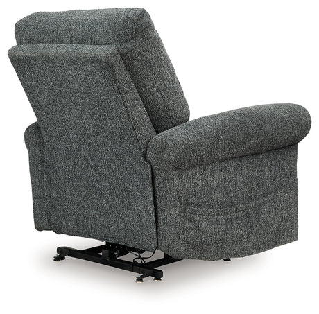 Aureta Charcoal Power Lift Recliner from Ashley - Luna Furniture