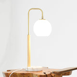 Auris White Globe Lampshade Table Lamp with Marble Base from Ashcroft Furniture - Luna Furniture