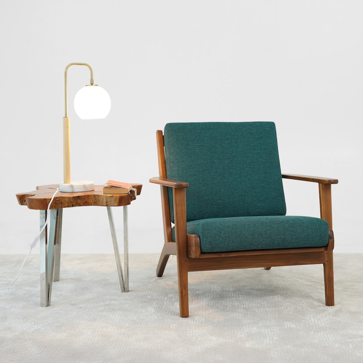 Auris White Globe Lampshade Table Lamp with Marble Base from Ashcroft Furniture - Luna Furniture