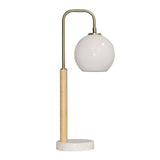 Auris White Globe Lampshade Table Lamp with Marble Base from Ashcroft Furniture - Luna Furniture