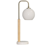 Auris White Globe Lampshade Table Lamp with Marble Base from Ashcroft Furniture - Luna Furniture
