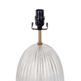 Aurora Ribbed Glass Lamp Base Clear Table Lamp Large Linen Shade from Midinmod - Luna Furniture