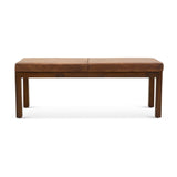 Austin Antique Tan Leather Bench with Lines from Midinmod - Luna Furniture