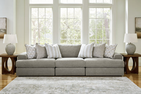 Avaliyah Ash 3-Piece Sectional with Ottoman from Ashley - Luna Furniture