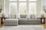 Avaliyah Ash 3-Piece Sectional with Ottoman from Ashley - Luna Furniture