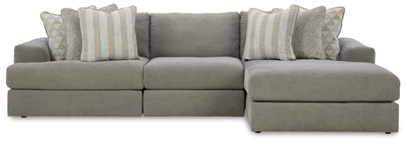 Avaliyah Ash 3-Piece Sectional with Ottoman from Ashley - Luna Furniture