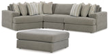 Avaliyah Ash 4-Piece Sectional with Ottoman from Ashley - Luna Furniture