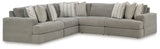 Avaliyah Ash 5-Piece Sectional with Ottoman from Ashley - Luna Furniture