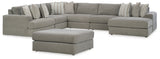 Avaliyah Ash 6-Piece Sectional with Ottoman from Ashley - Luna Furniture