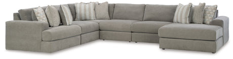 Avaliyah Ash 6-Piece Sectional with Ottoman from Ashley - Luna Furniture