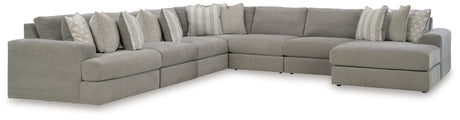 Avaliyah Ash 7-Piece Sectional with Ottoman from Ashley - Luna Furniture