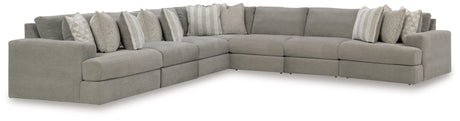Avaliyah Ash 7-Piece Sectional with Ottoman from Ashley - Luna Furniture
