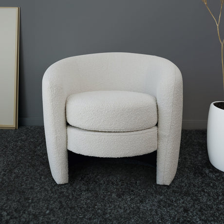 Avalon White Boucle Lounge Chair from Ashcroft Furniture - Luna Furniture