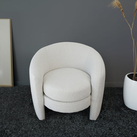 Avalon White Boucle Lounge Chair from Ashcroft Furniture - Luna Furniture