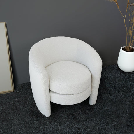 Avalon White Boucle Lounge Chair from Ashcroft Furniture - Luna Furniture