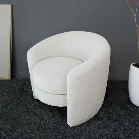 Avalon White Boucle Lounge Chair from Ashcroft Furniture - Luna Furniture