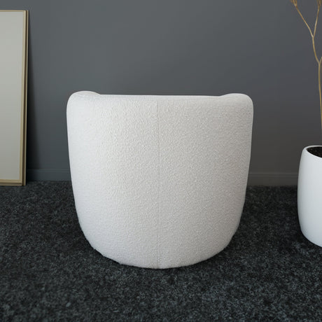 Avalon White Boucle Lounge Chair from Ashcroft Furniture - Luna Furniture