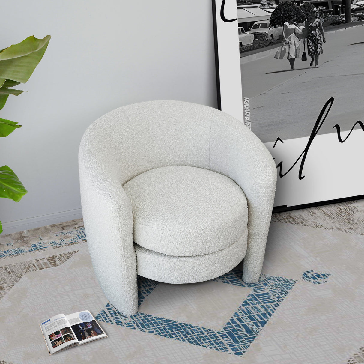 Avalon White Boucle Lounge Chair from Midinmod - Luna Furniture