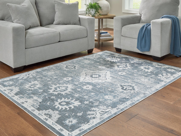 Avanworths Blue/Gray/Ivory Washable Large Rug