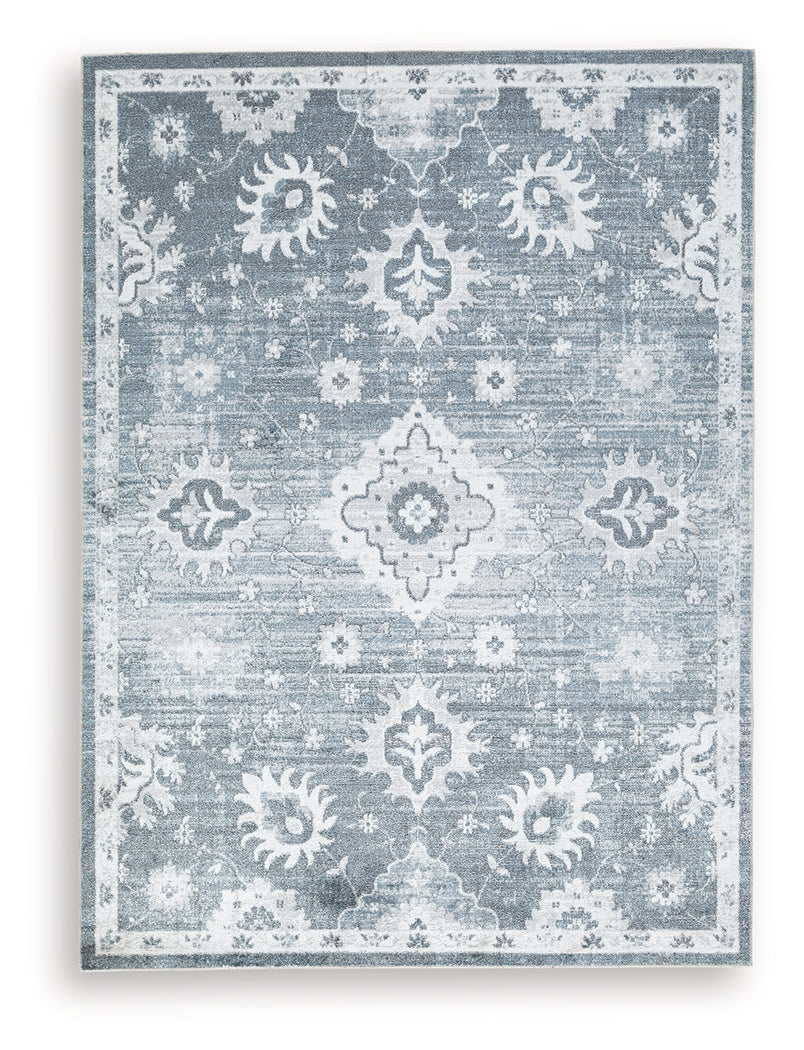 Avanworths Blue/Gray/Ivory Washable Large Rug from Ashley - Luna Furniture