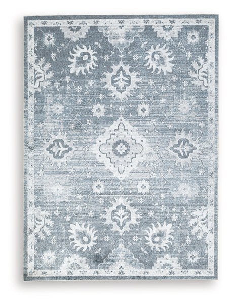 Avanworths Blue/Gray/Ivory Washable Large Rug from Ashley - Luna Furniture