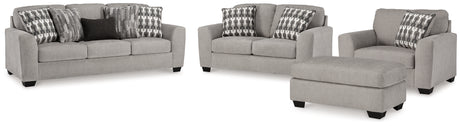 Avenal Park Sofa, Loveseat, Chair and Ottoman in Flannel from Ashley - Luna Furniture