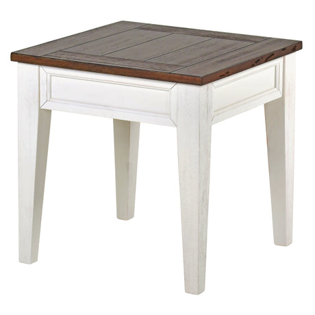 Cayla End Table, Dark Oak/White from Steve Silver - Luna Furniture