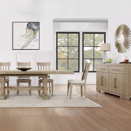 Napa 108-inch Dining Table with 2/18-inch Leaves, Sand from Steve Silver - Luna Furniture