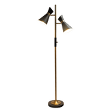 Axis Brassed Gold Floor Lamp with 4-Way Switch Double Spots with Metal Base from Midinmod - Luna Furniture