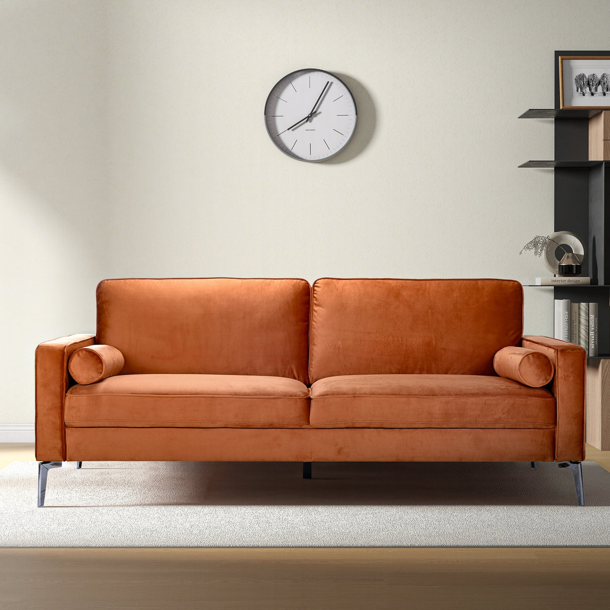 Axten Orange Velvet Sofa from Midinmod - Luna Furniture