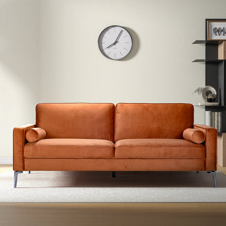 Axten Orange Velvet Sofa from Midinmod - Luna Furniture